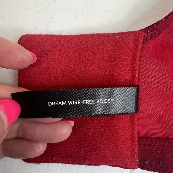 Torrid 46DDD Bra Dream Wire Free Boost Push Up Padded Rhinestone Red Lace - Picture 16 of 16